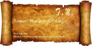 Tomor Margaréta névjegykártya